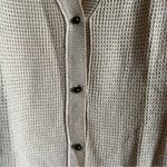 Maison Jules Cream Longline Button Down Waffle knit Cardigan Photo 3