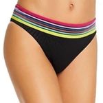 Trina Turk BLACK Zebra Textured Hipster Bikini Swim Bottom NWT Size 6 Photo 0
