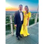 DE LA VALI Yellow Middle Front Cutout Ruching Flowy Sheer Skirt Olympia Gown 14 Size 10 Photo 9