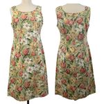 Laura Ashley VTG Womens US8 Floral Dress Spring Tulips 90s Preppy Coastal Brunch Photo 0