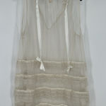 Free People  Sleeveless Sheer Ruffle Cover Up Dress See Through White Lace Medium Photo 0