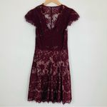 Free People The Jet Set Diaries x  burgundy lace plunge neck mini dress. Small Photo 4