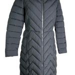 Bernardo Eco Plume Long Hooded Puffer Winter Coat Gray Size M NWT Photo 0