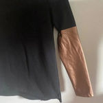 Saks 5th Avenue Saks Fifth Avenue Black and Metallic Sweatshirt Photo 1