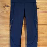 Lululemon  Home Stretch Crop 19” Mesh Sheer Leggings Midnight Navy Blue 4 W6AL8S Photo 1