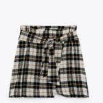 ZARA NWT  PLAID COTTON WRAP SKIRT  BLOGGERS FAV Photo 4