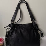 Guy Laroche Elegant Black Pebbled Leather Drawstring
Shoulder Tote Bag Photo 0