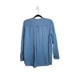J.Jill  Denim Medium Chambray Wash Split Neck Tunic Top Photo 4