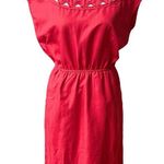 Banana Republic Factory Coral Red Cutout Midi Sleeveless Dress w Pockets Size 0 Photo 0