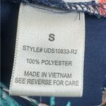 Navy floral burst wrap top cropped jumpsuit with pockets size small Blue Photo 5