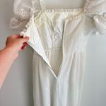 Vintage Bohemian Handmade Crochet Lace Puff Sleeve Wedding Dress XS White Photo 6