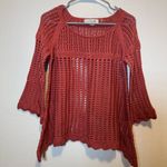 Simply Noelle  Open Weave Bell Sleeve Flare Hem Crewneck Sweater Size S/M 8/10 Photo 0