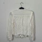 Intermix  White Textured Pleated Button Down Blouse Small Classic‎ Photo 3