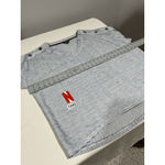 Jones New York Woman’s Jones Ny Blue White Short Sleeve Shirt Xxl Ribbed Knit V Neck Photo 6