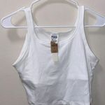 Victoria's Secret NWT Victoria’s Secret PINK White Crop Tank Size L, Built In Liner Photo 0