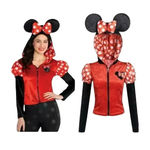 Disney Minnie Mouse Halloween Costume Hoodie Ears Bow Women Small/Medium NWOT Photo 1