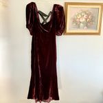 Reformation NWT Jocelyn Velvet Dress Size 12 Wine Holiday Open Back Midi Gown Photo 6