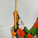 Liz Claiborne Floral Sleeveless Sundress Orange Green White Size 4 Modest Midi Photo 9