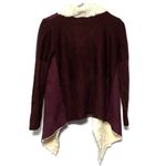 Just Fab white faux fur maroon sweater medium Photo 7