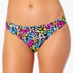 California Waves  Bikini Botton‎ Black Floral Medium NWT Photo 0