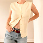 Liz Claiborne Vintage  Cream Button Down Vest Top Photo 0