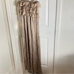 ZARA  PLEATED RUFFLED SATIN EFFECT JUMPSUIT SIZE MEDIUM Photo 7