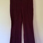 Anthropologie Burgundy Checkered Flare Pants Photo 0