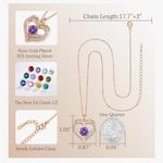 Louisa Secret Love Heart Rose Gold/Purple Gemstone 925 Sterling Silver NEW Purple Photo 5