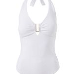 MELISSA ODABASH TAMPA WHITE ZIGZAG SWIMSUIT. Size 12, $255 Photo 4