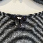 Paige  Black with White Stripes T Shirt Size Medium EUC Photo 4