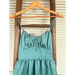 Slip Dress Green Midi Dress with Slit Size S Photo 2