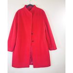 Cinzia Rocca Womens Jacket Red Wool Pea Coat Long Sleeve Italian Designer Large Photo 4