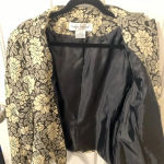 Rena Rowan VINTAGE WOMEN'S  BLACK & CREAM & GRAY FLOWER BLAZER JACKET Size‎ 10 Photo 5