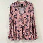 Torrid Pink Purple Floral Chiffon Mock Choker Neck Boho Top 2X Photo 4