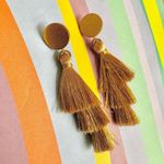 J.Crew gold triple tassel post statement earrings Photo 3