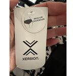 Xersion NWT  Swimsuit SZ XL Black Abstract Print Zip Front Removable Cups Tummy Photo 2