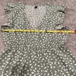 SheIn Olive and White Abstract Print Blouse Photo 4