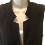 Chico's Chico’s Long Textured Black Vest Sz. 1/M Zipper Pockets Career Business Office Photo 4