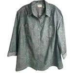 Alfred Dunner  Women's Plus Size 24W Gray Jacket w/ Pockets & Roll-Up Sleeves Photo 0