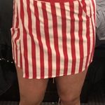 American Threads Red Pinstripe Skirt Photo 0