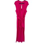 Trina Turk NWT Trina Turk Sand Dune Belted Jumpsuit Pink V Neck Sleeveless Wrap Size XXL Photo 4