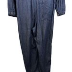 Lucky Brand Surplus Jumpsuit denim coveralls boiler suit dark wash straight SZ L Photo 10