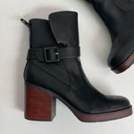 Kork-Ease Korks Boots Marci Bootie Block Heel Square Toe Buckle Faux Leather Comfort Black Photo 7