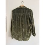 Maeve  Anthropologie Karina Velvet Holly Green Button Up Shirt Size 6 Photo 5