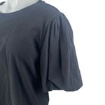 Sanctuary Women's Black Crewneck Short Puff Sleeve Tee T-shirt Blouse Top Size L Photo 2