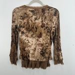 Panilli Y2K Goblincore Grunge Bratz Floral Brown Lace Trim Long Sleeve Blouse Photo 7