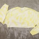Alo Yoga alo Extreme Cropped Pullover Sweatshirt Yellow White Tie Dye size Medium NWT Photo 0
