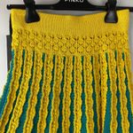 PINKO Striped Crochet Knitted Maldive Skirt In Green Medium $295 Cotton Photo 2
