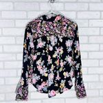 Free People Hold on to Me Black Floral Button Down Shirt Size XS Photo 4