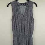 Lands' End  Womens Sleeveless Jumpsuit Size 10‎ Blue White Floral Romper Wide Leg Photo 1